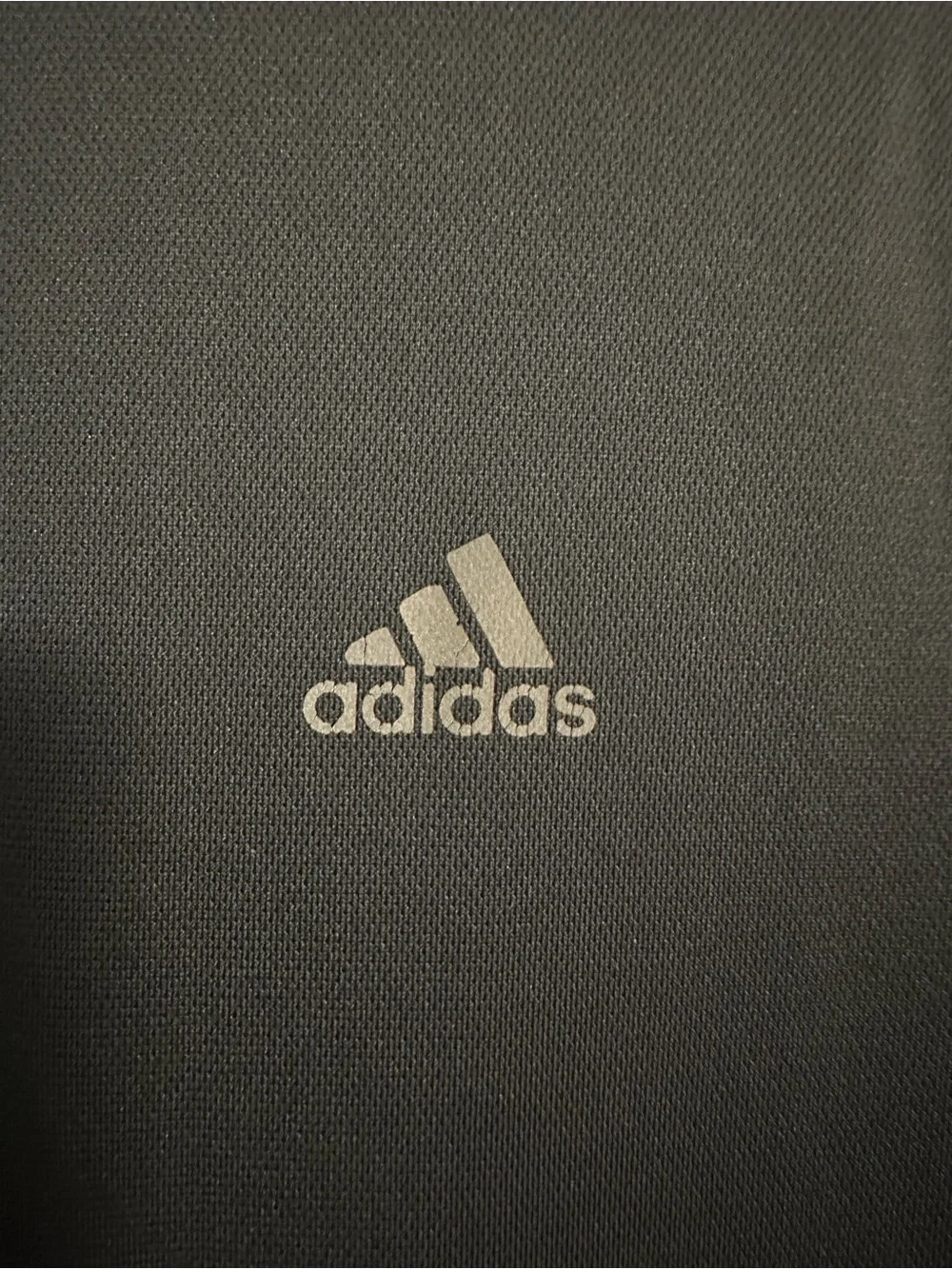 adidas Men's Black Tee with White Mesh Sleeves and Yellow Neck Accent Size L